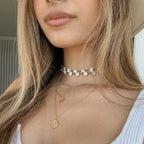rock n roll pearls choker necklace