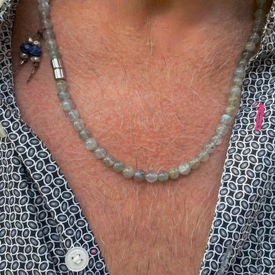 labradorite magnet mens necklace
