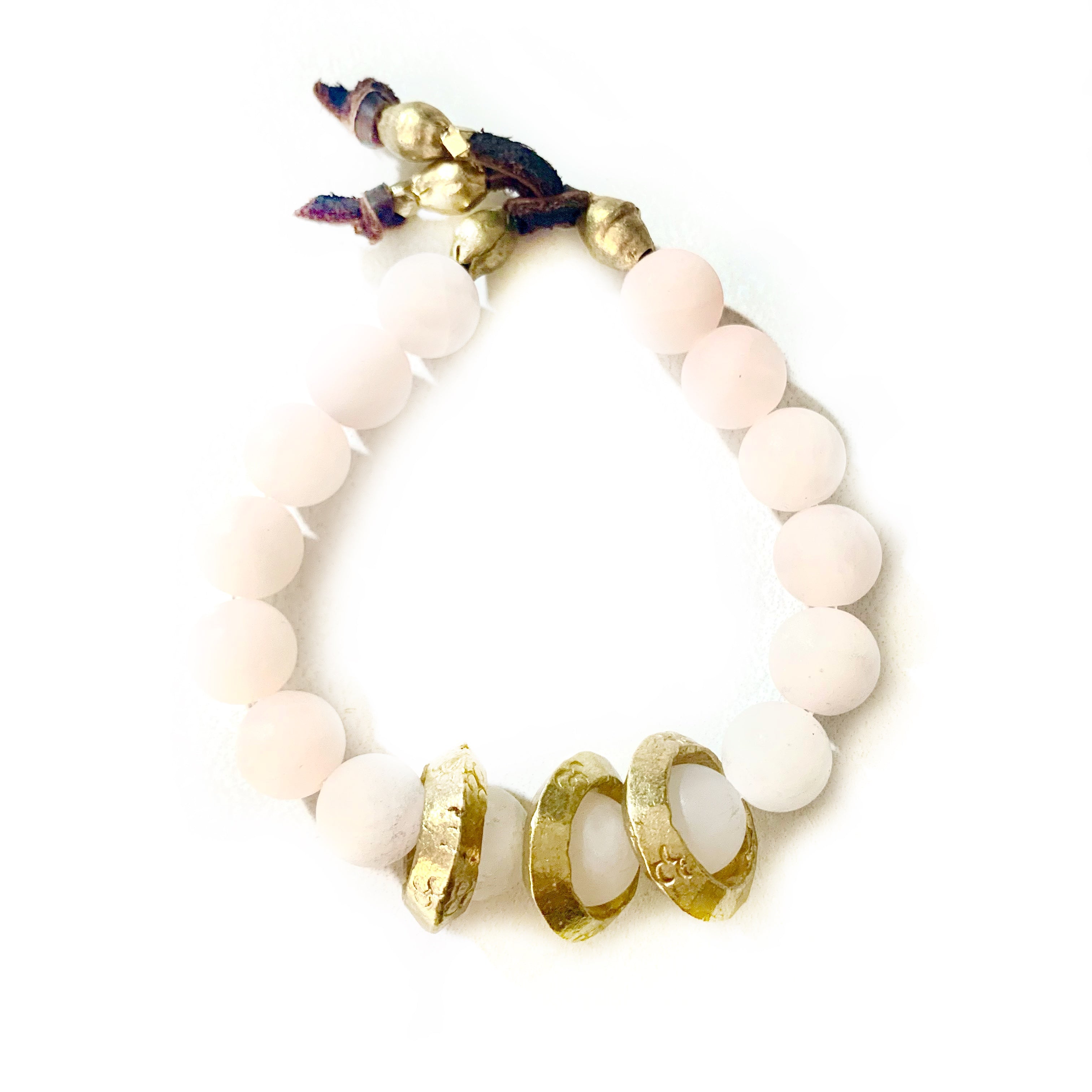 rose quartz mens bracelet
