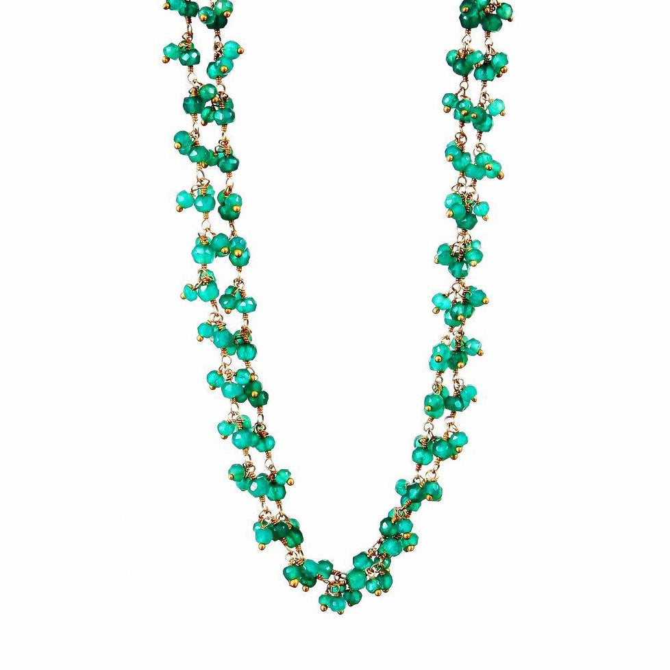 dainty green onyx necklace