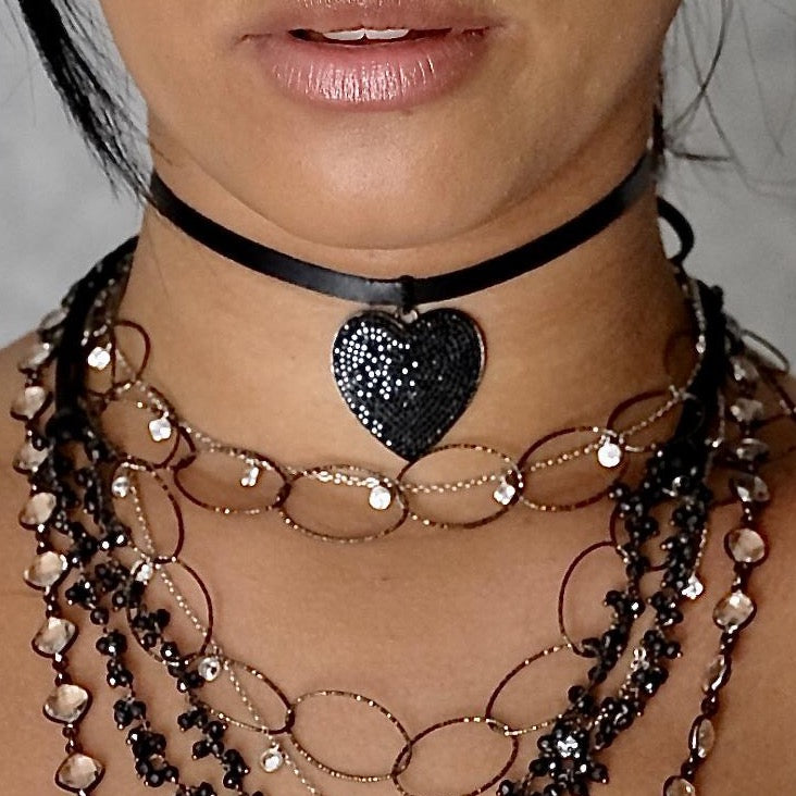 italian silver oval necklace