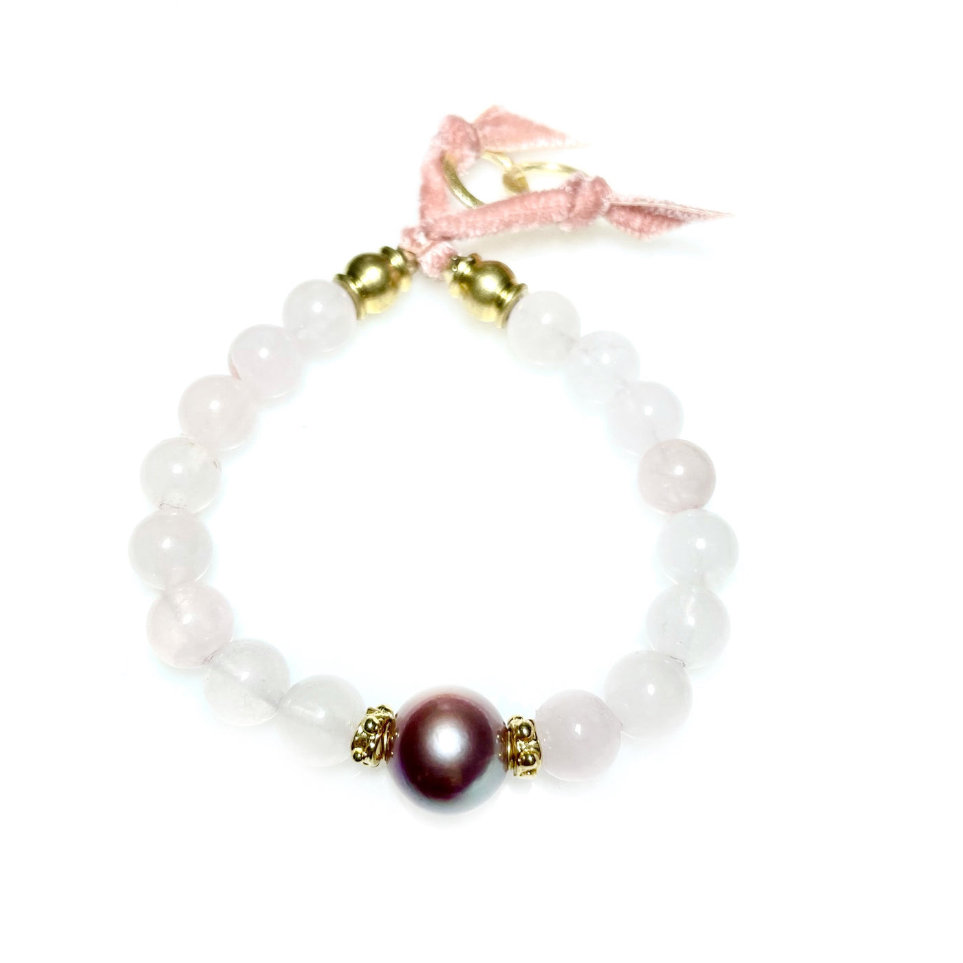 rose quartz pearl bracelet