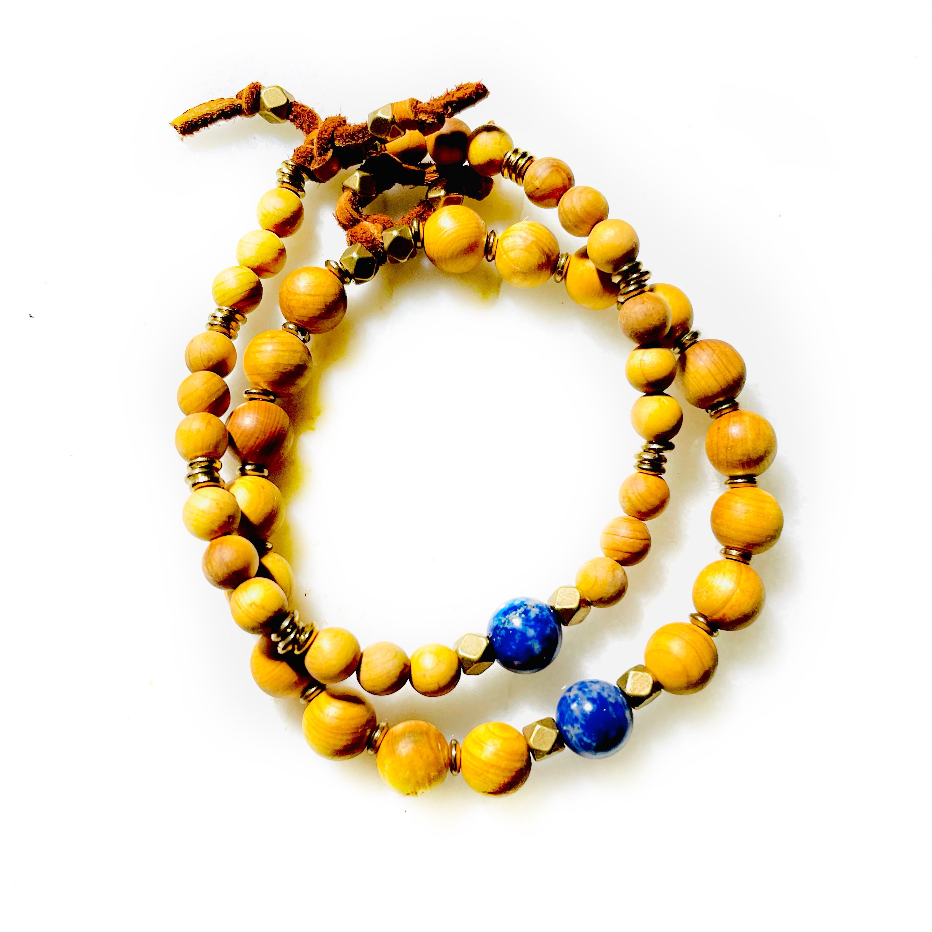 sandalwood lapis mens bracelet