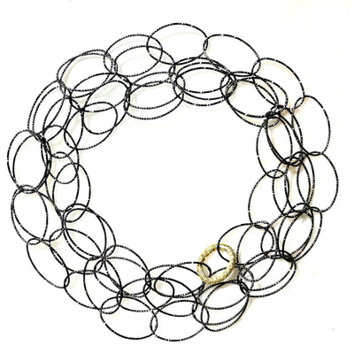 italian silver oval necklace
