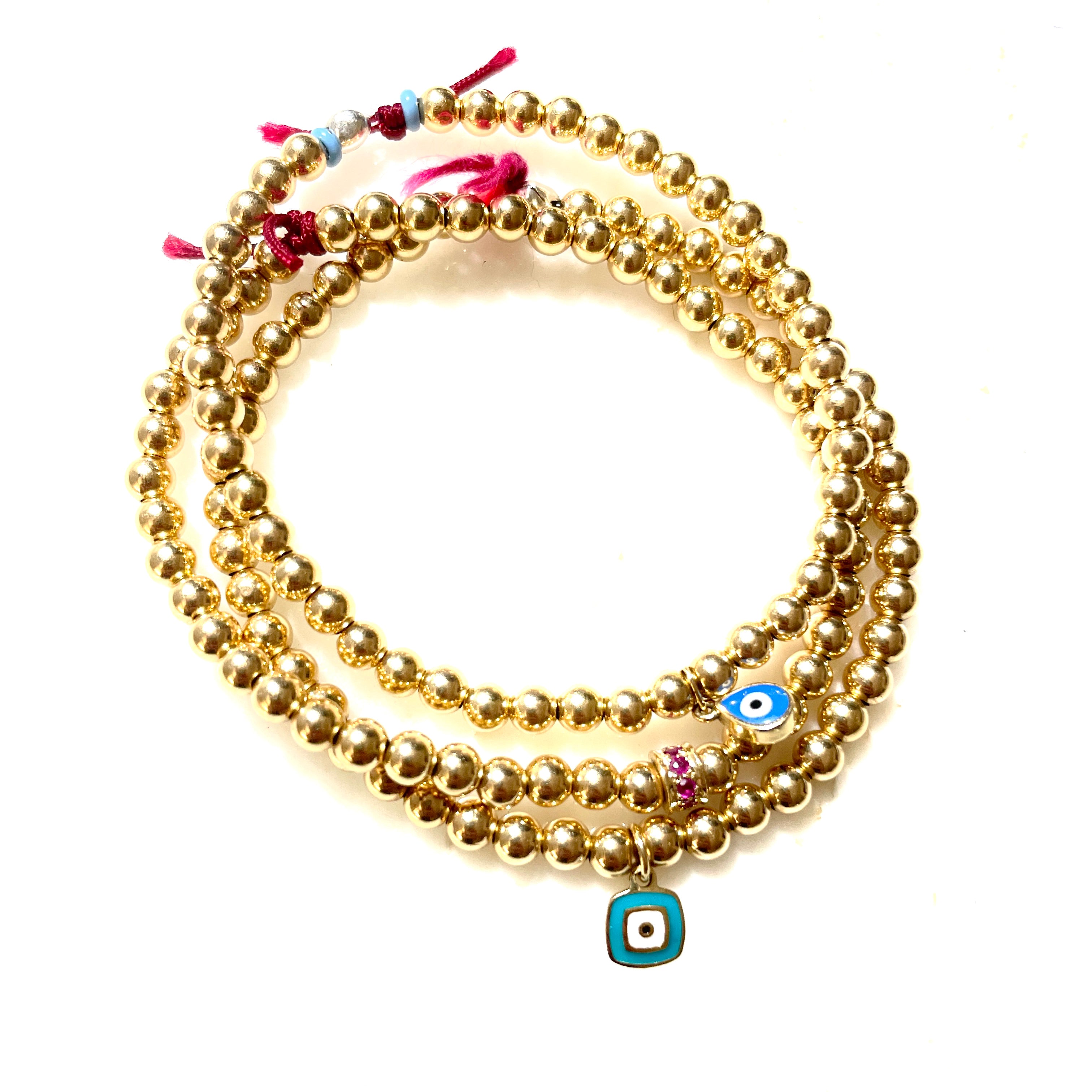 14k gold evil eye charm bracelets