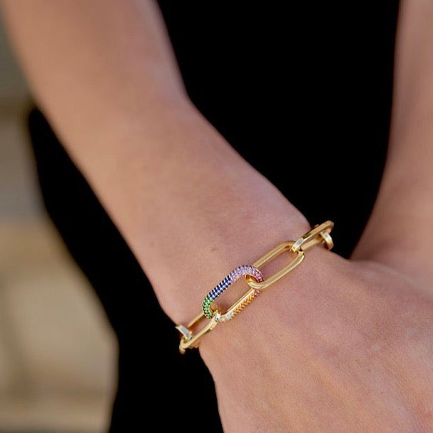 gold rainbow bracelet