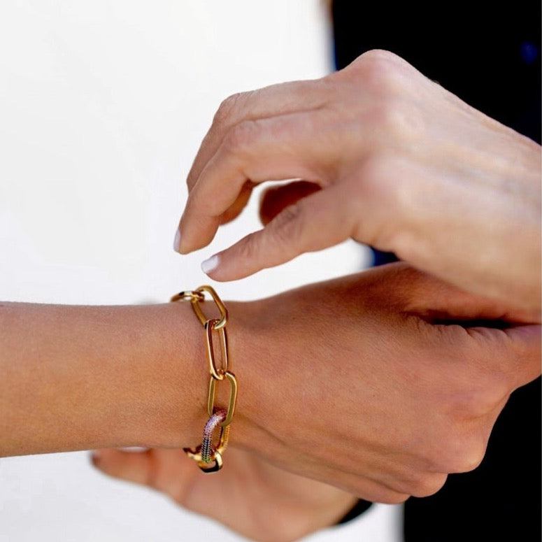 gold rainbow bracelet