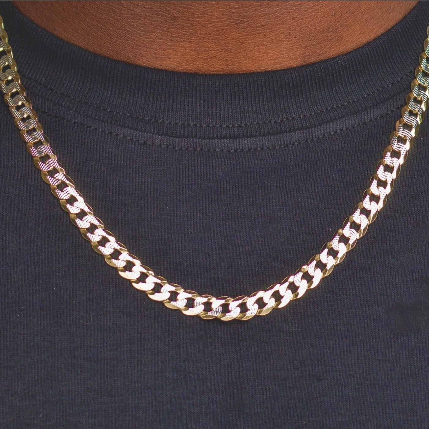flat cubano mens necklace