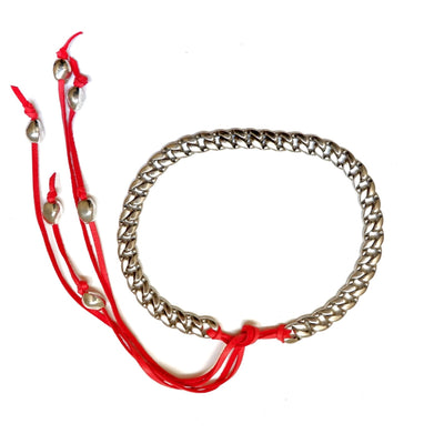 cubano red leather choker necklace