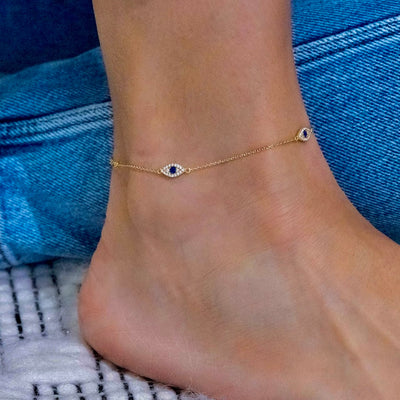 my dressy evil eye anklet