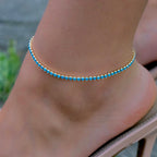 turquoise chain anklet