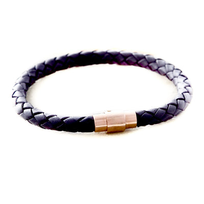 woven black rose mens bracelet