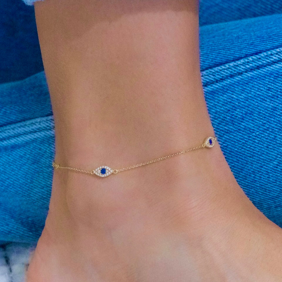 my dressy evil eye anklet