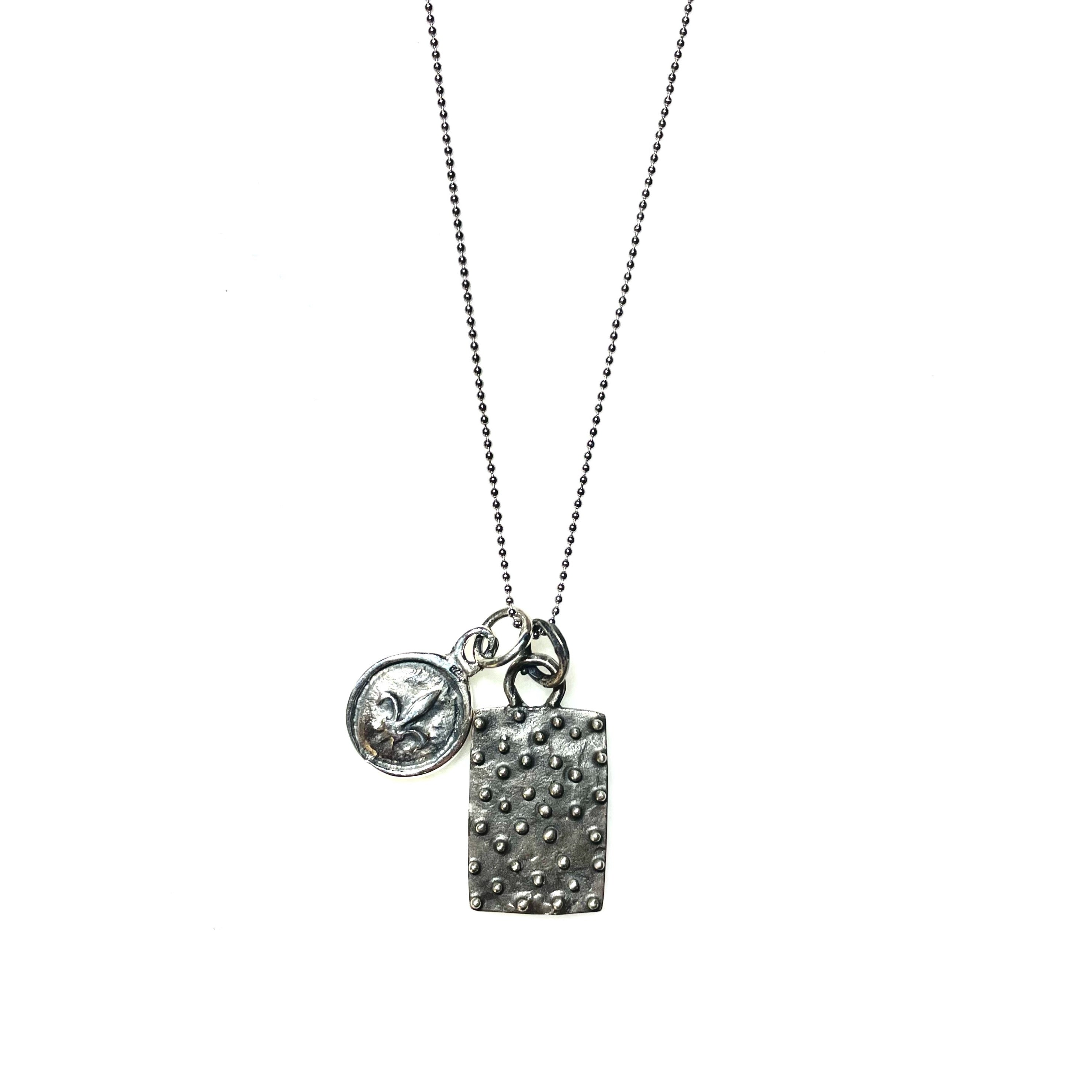 tag de fleur silver mens necklace