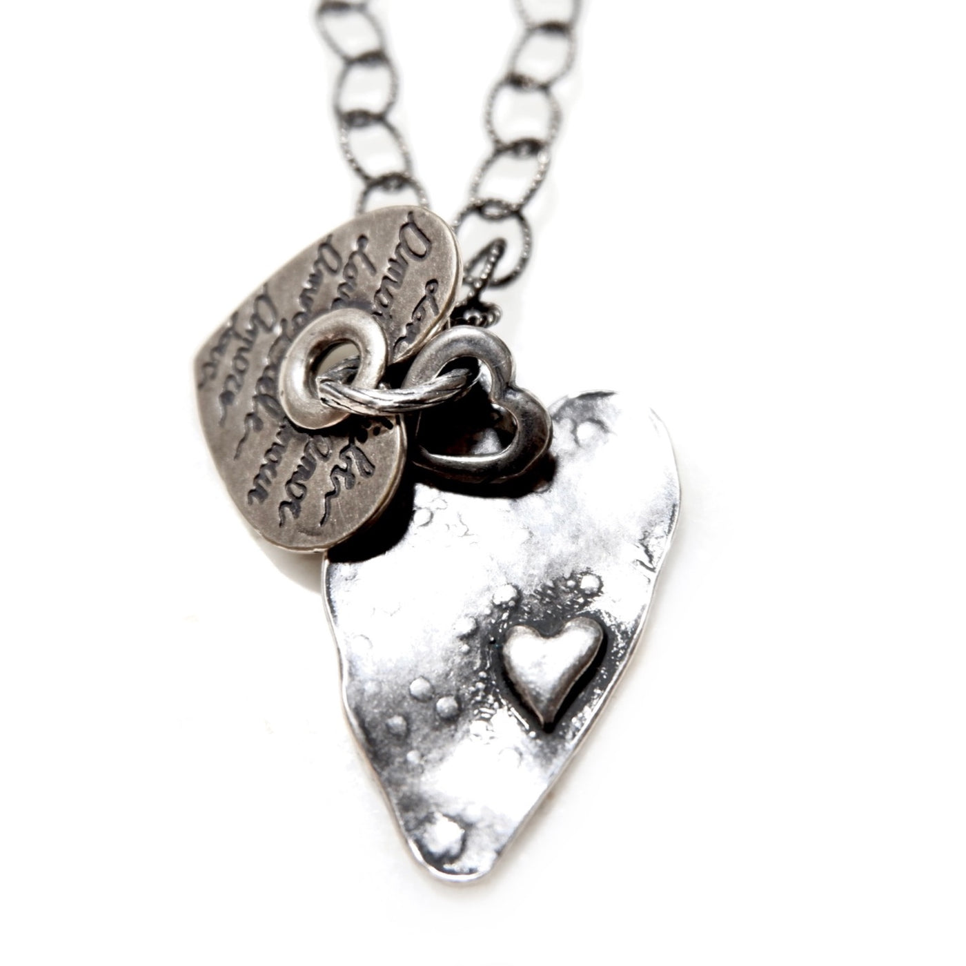 triple hearts mens necklace