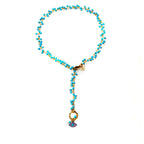 turquoise cluster choker necklace